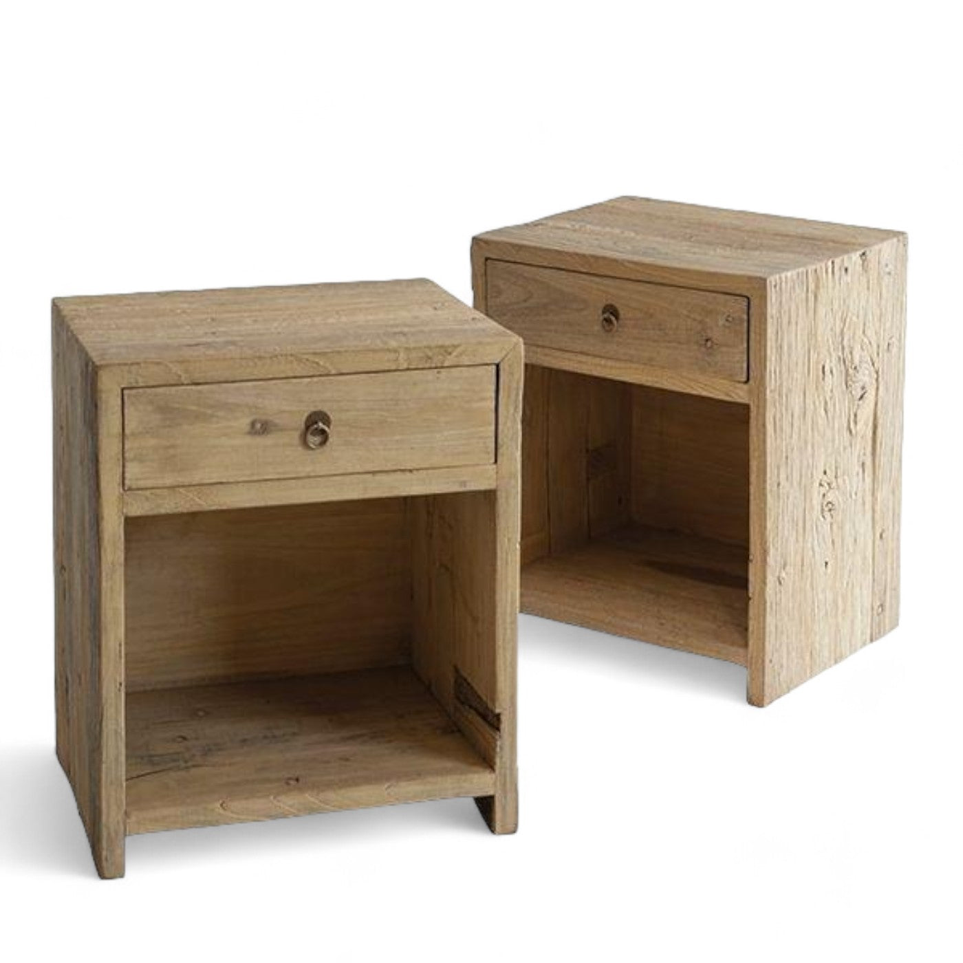 Cora Natural Elm Bedside Table with Drawer