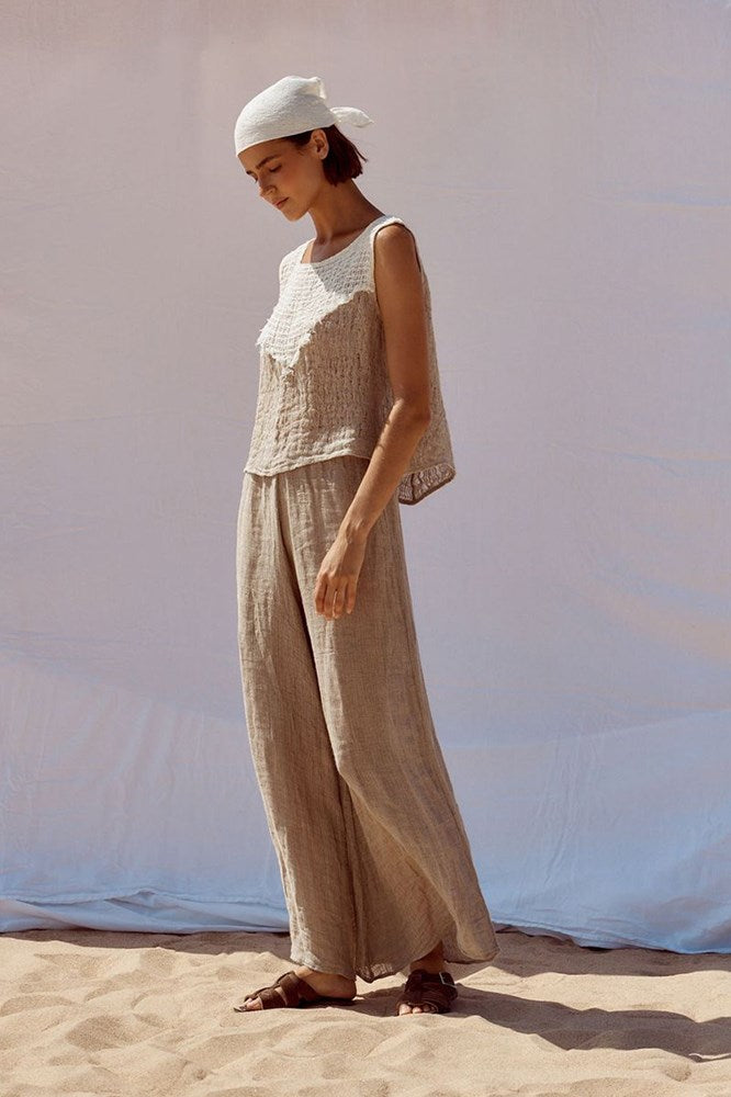 Estilo Emporio-Cora Top II - Stracciatella Natural/Cestino Panna-Tops-st-barts-brisbane-goldcoast-cabarita-southport