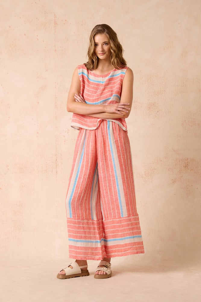 Cora Top - Poppy Red Stripe