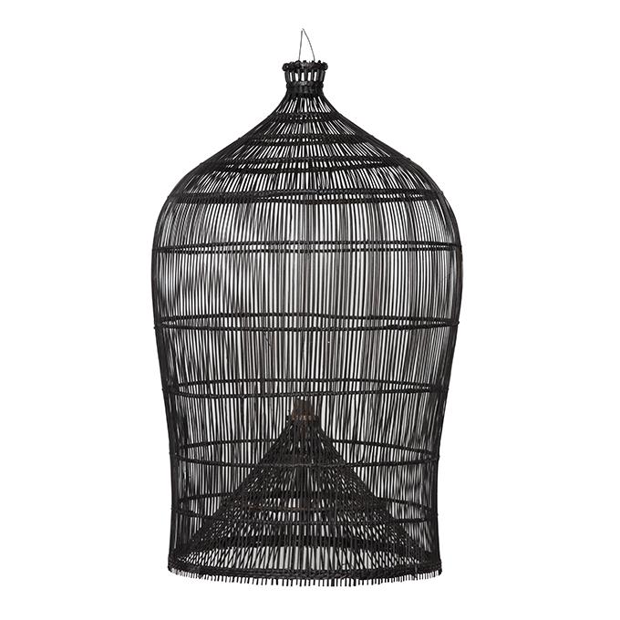 Crab Pot Black Rattan Pendant Light