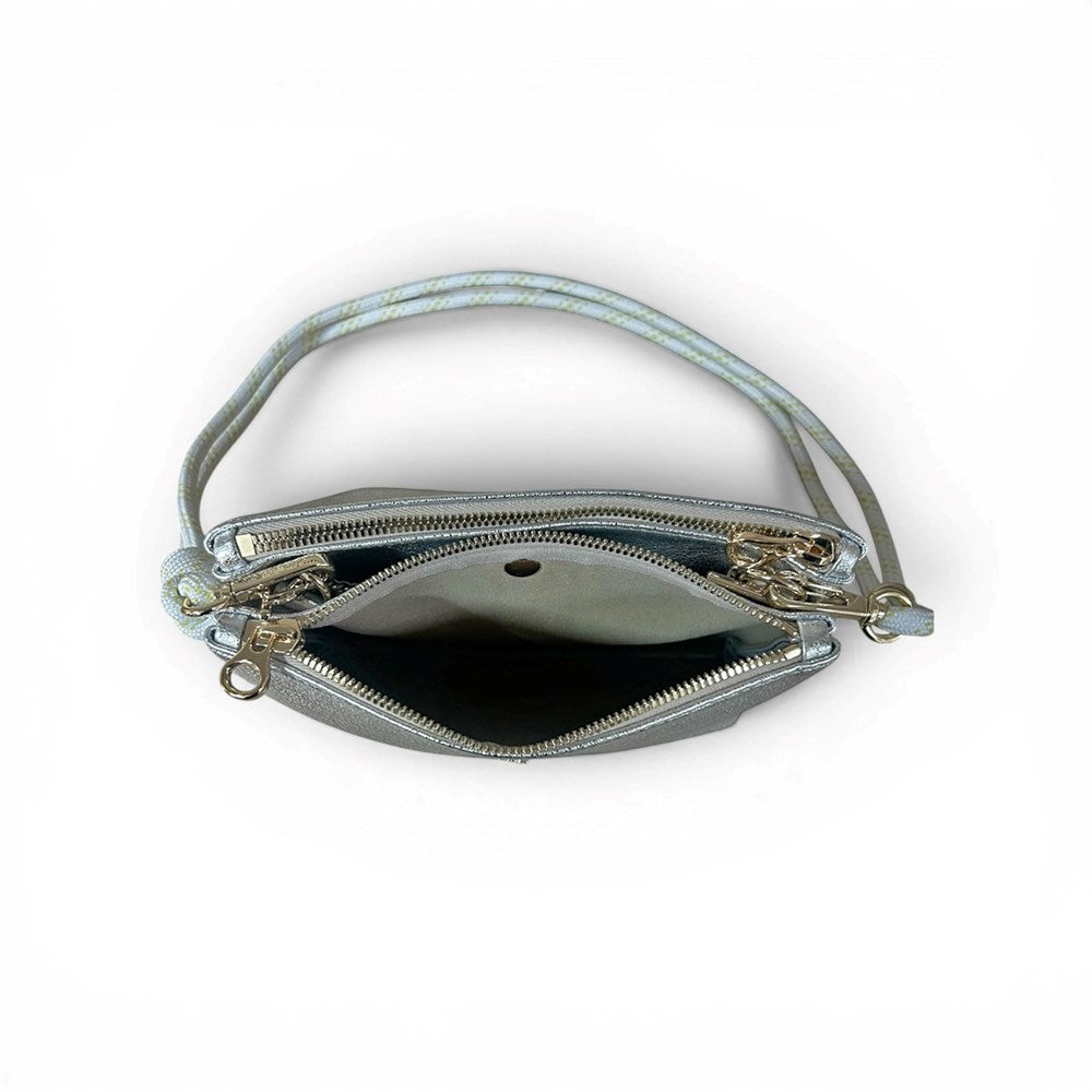 Duo Leather Bag - Argent - Craie Studio