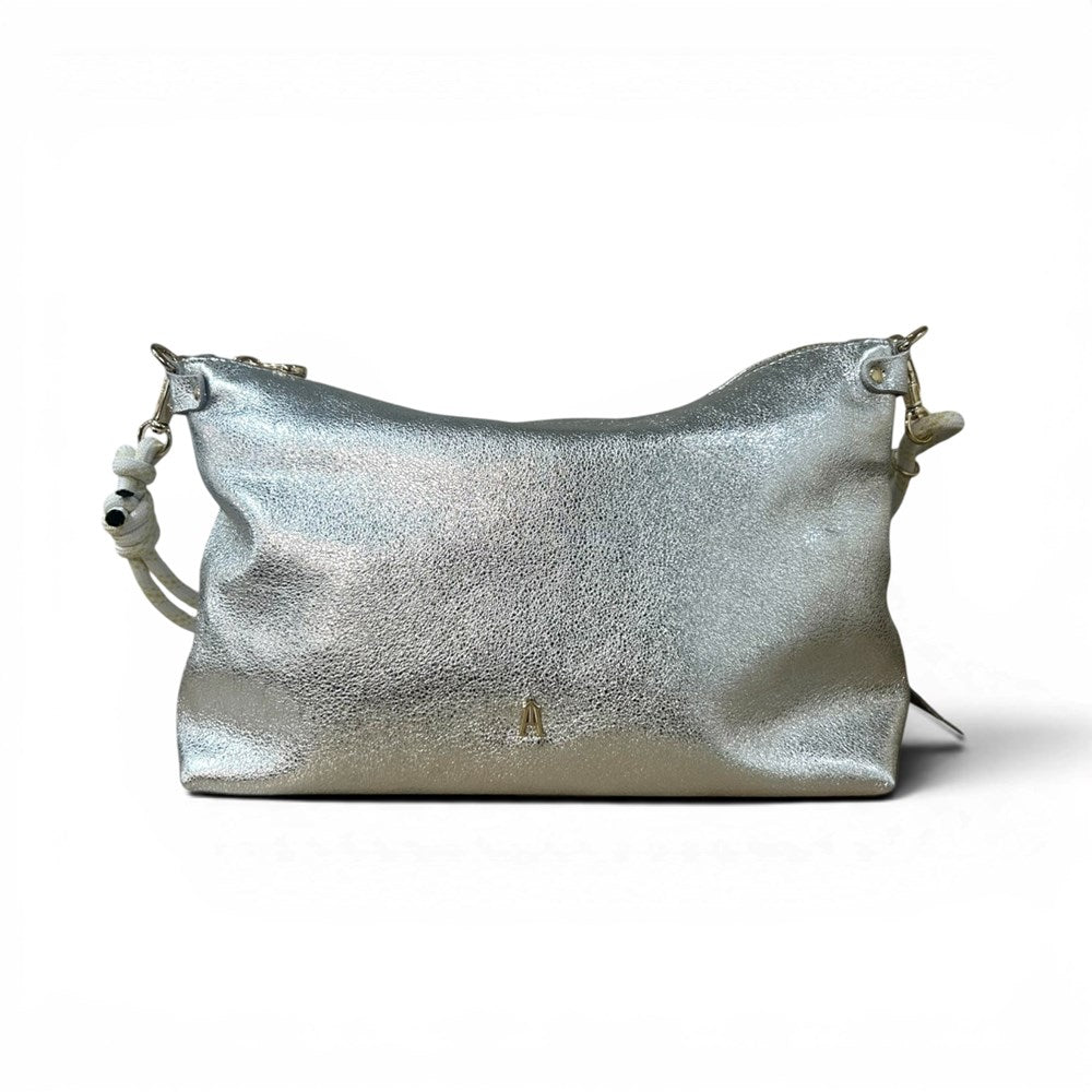 Mallow Leather Bag - Argent - Craie Studio