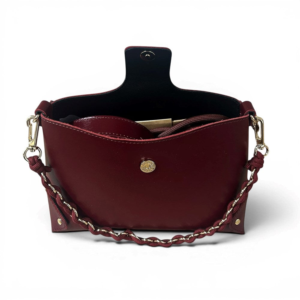 Origami Leather Bag - Cherry - Craie Studio