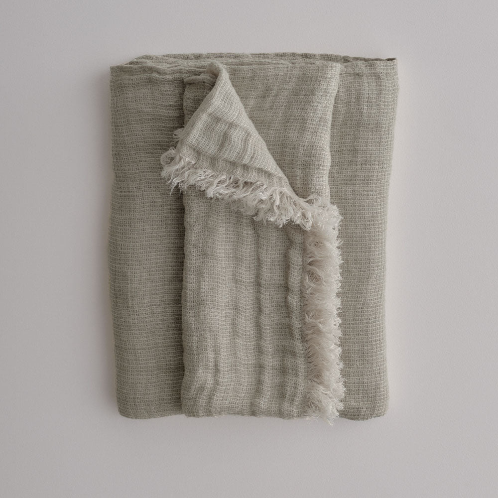 Crush Linen Throw - Argent