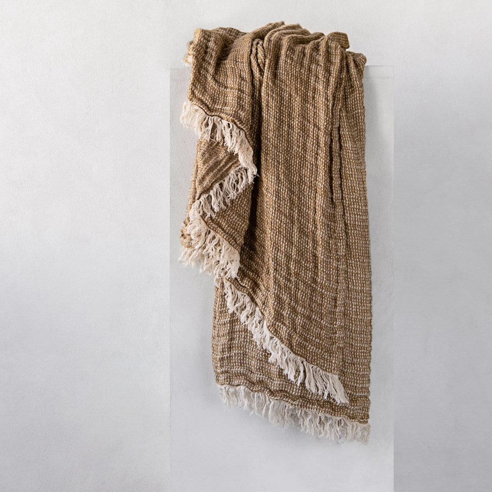 Crush Linen Throw - Brun