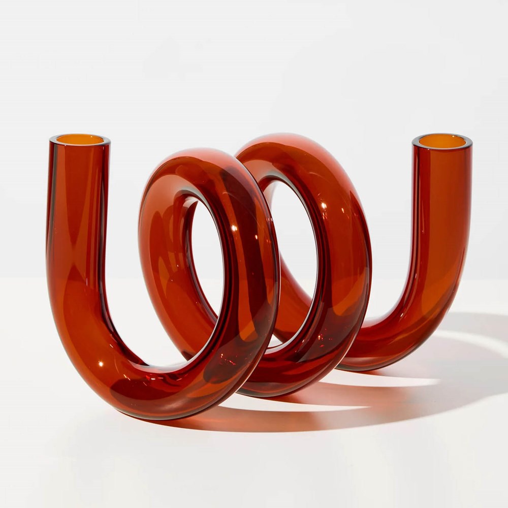 Curly Vase in Amber