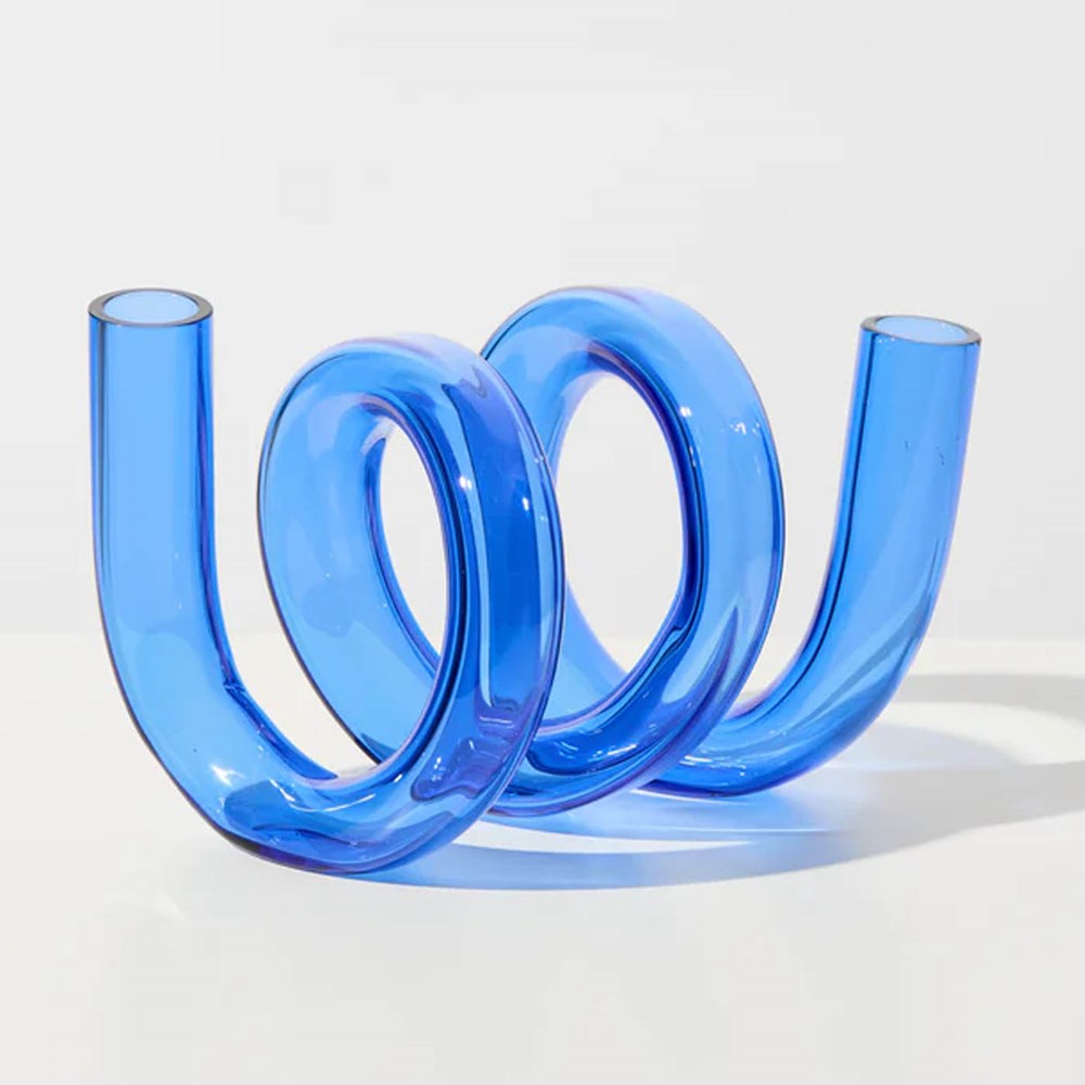 Curly Vase in Blue