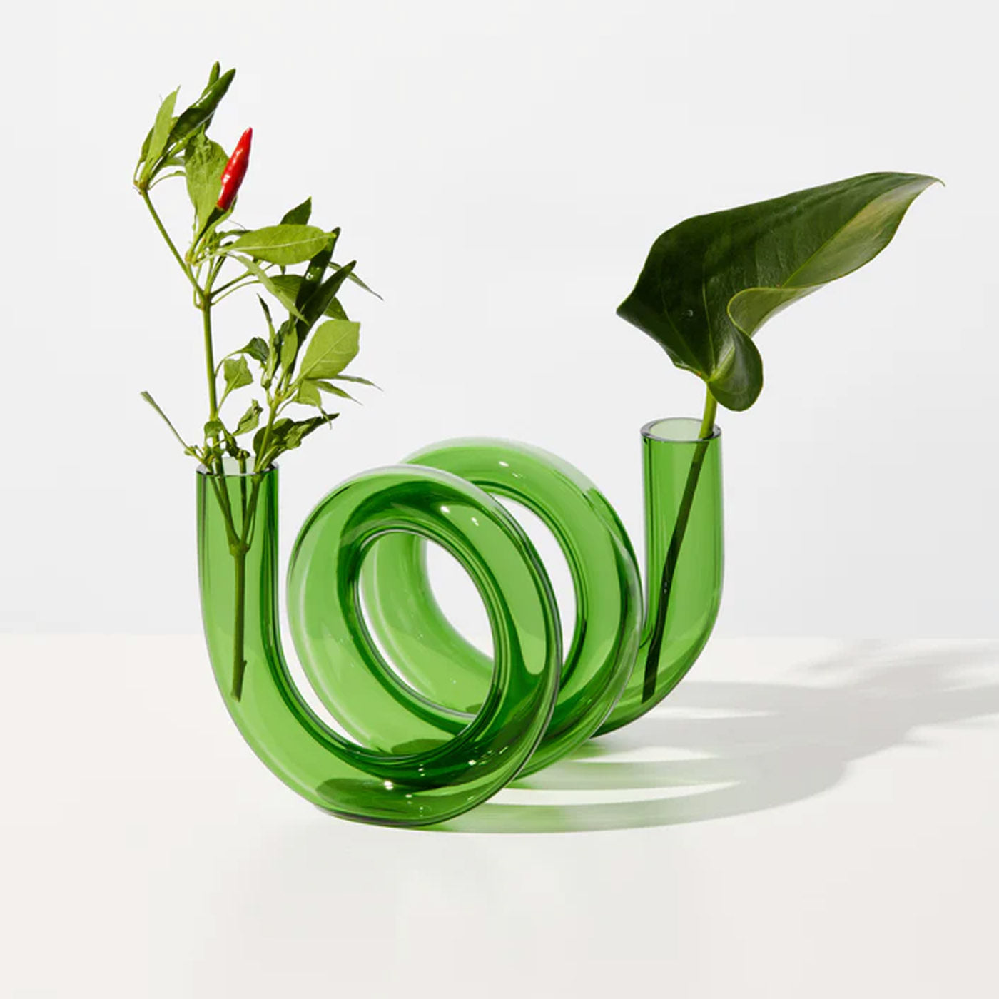 Curly Vase in Green