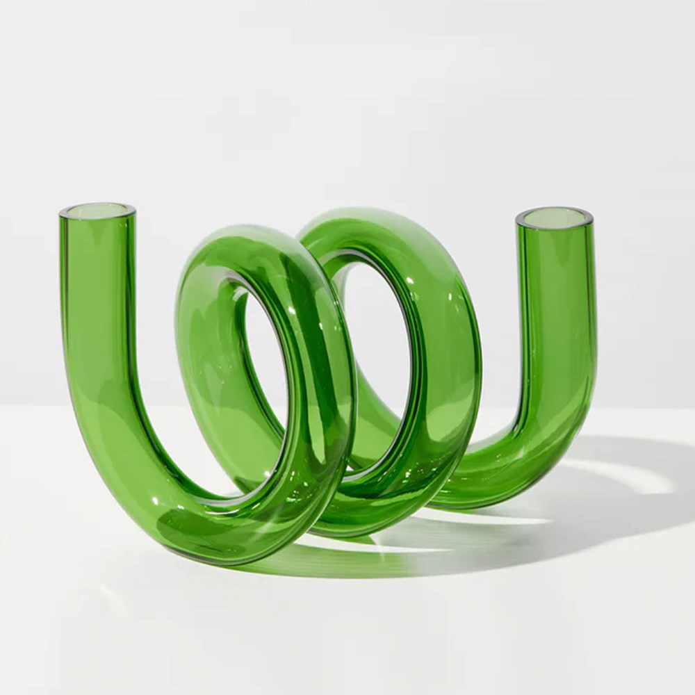 Curly Vase in Green