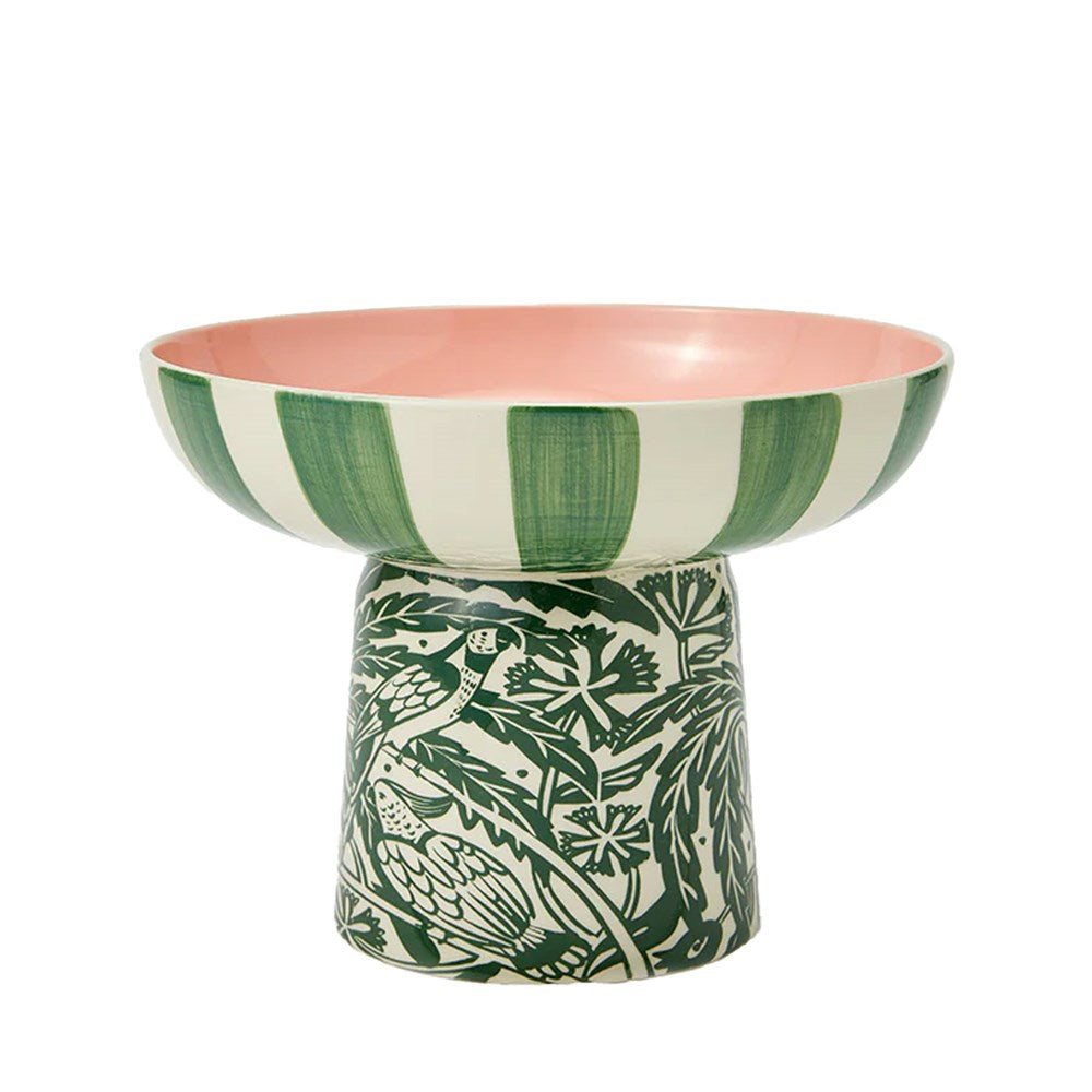 Del Sol Footed Platter - Green