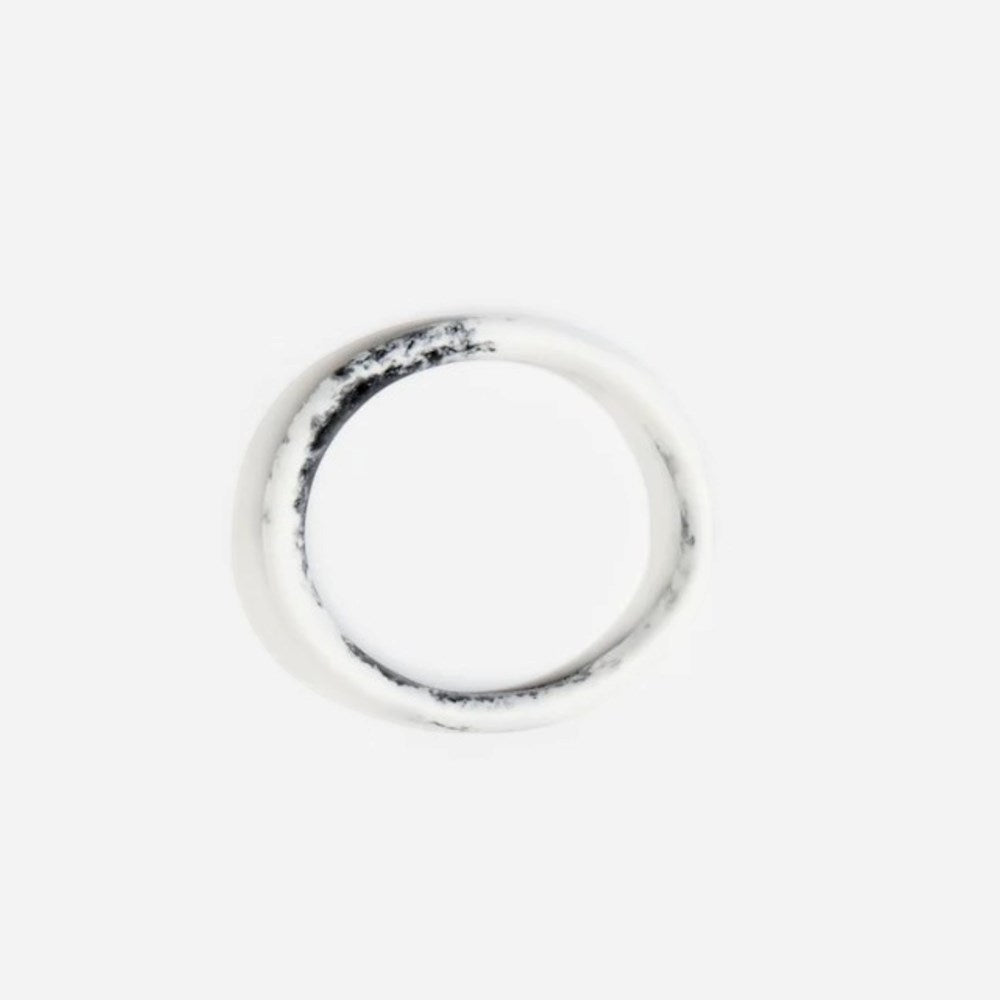 Wishbone Bangle - Marble White - Dinosaur Designs