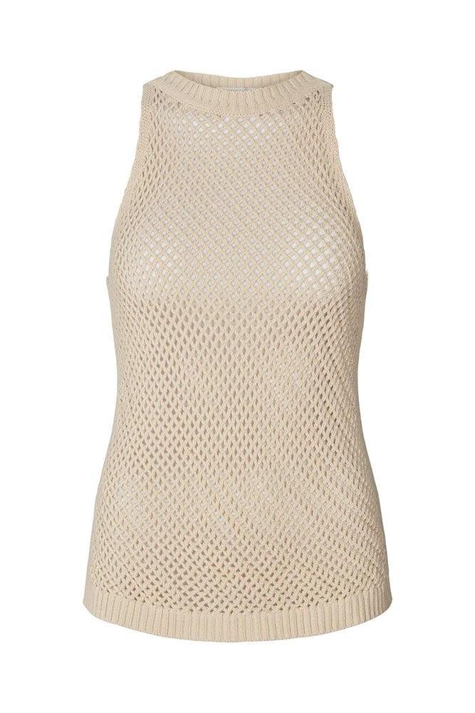 Ecem Grid Knit Tank - Chalk