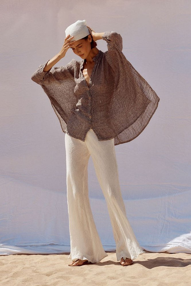 Estilo Emporio-Estilo Emporio Boa Shirt - Rete Chocolate-Tops-st-barts-brisbane-goldcoast-cabarita-southport