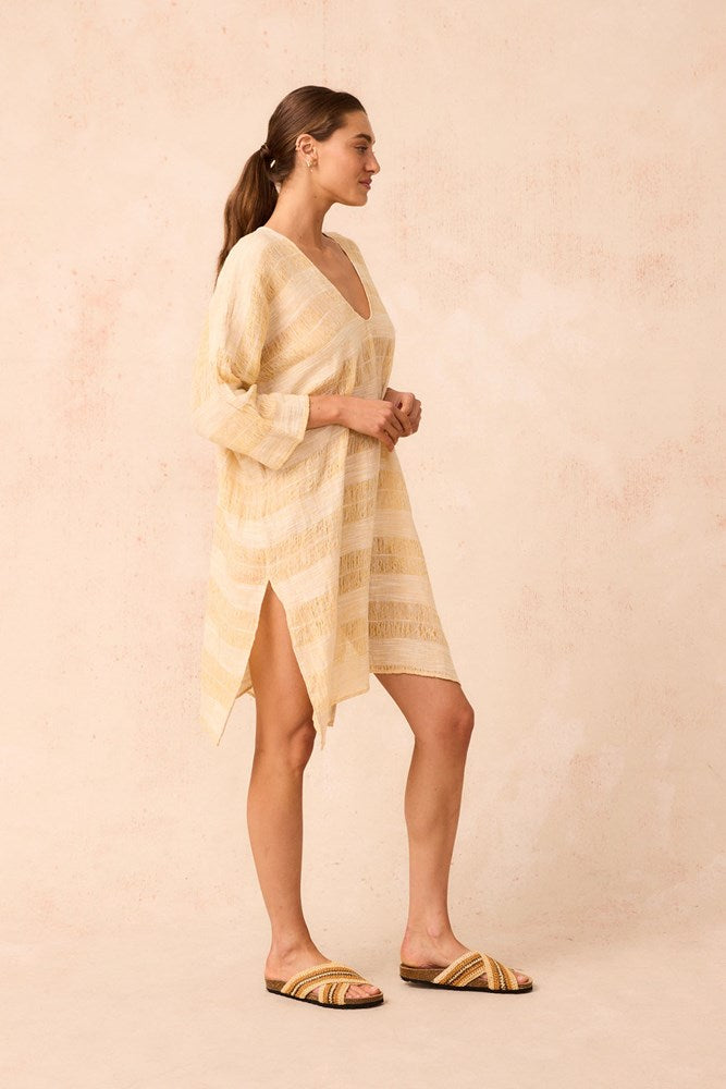 Estilo Emporio-Estilo Emporio Claro Midi Dress - Tela Atena Yellow-Dress-st-barts-brisbane-goldcoast-cabarita-southport
