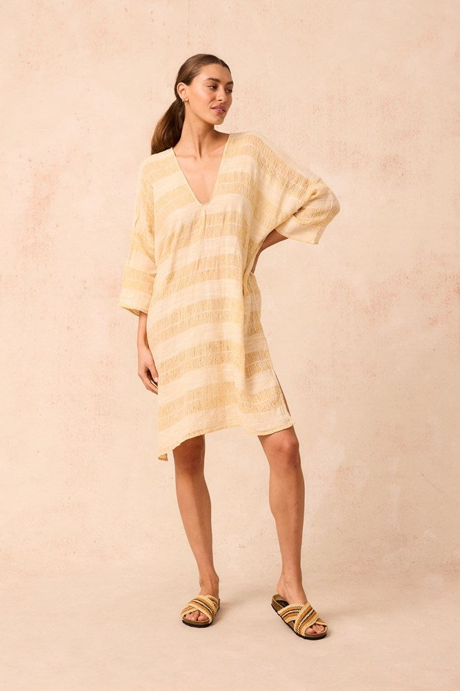 Estilo Emporio-Estilo Emporio Claro Midi Dress - Tela Atena Yellow-Dress-st-barts-brisbane-goldcoast-cabarita-southport