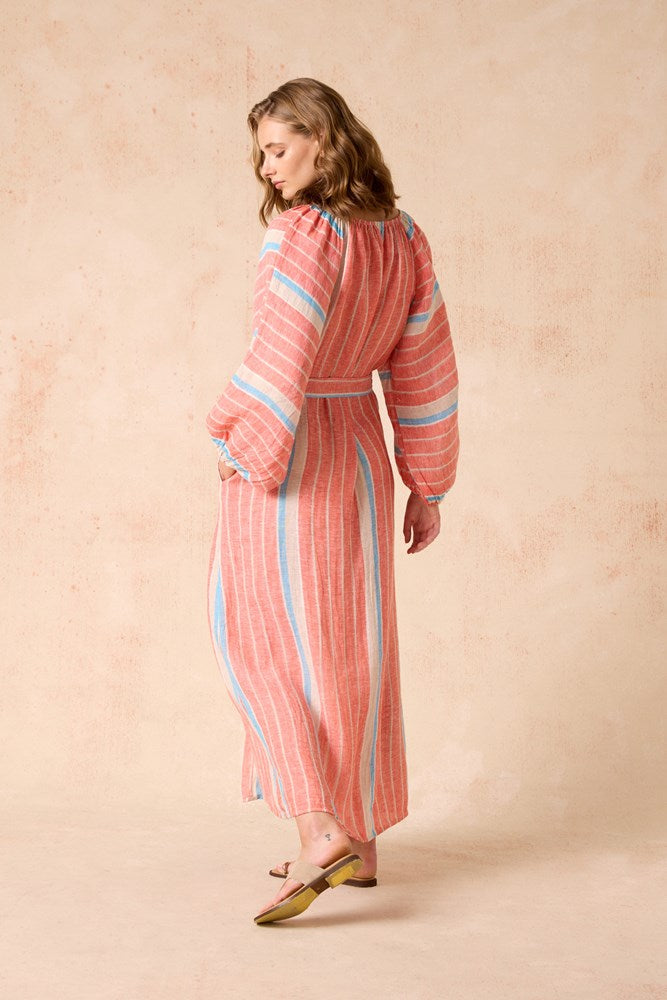 Estilo Emporio-Estilo Emporio El Manto Dress - Poppy Red Stripe-Dress-st-barts-brisbane-goldcoast-cabarita-southport
