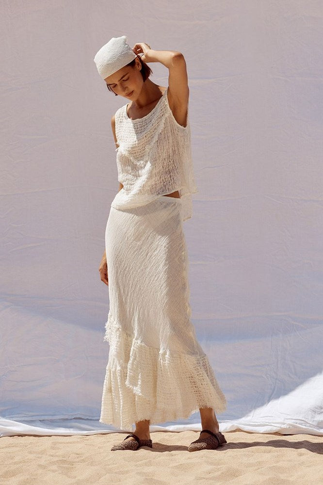 Estilo Emporio-Estilo Emporio Flunsa Skirt - Brasile Panna-Skirts-st-barts-brisbane-goldcoast-cabarita-southport