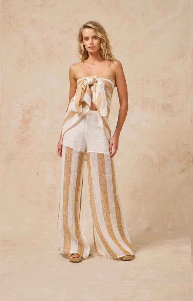 Estilo Emporio-Estilo Emporio Indies Mini Pero - Oro Stripe-Tops-st-barts-brisbane-goldcoast-cabarita-southport