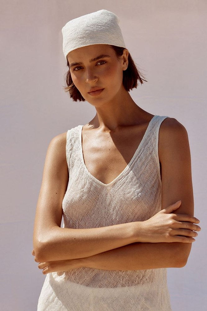Estilo Emporio-Estilo Emporio Lino Bandana - Rete Panna-Scarf-st-barts-brisbane-goldcoast-cabarita-southport