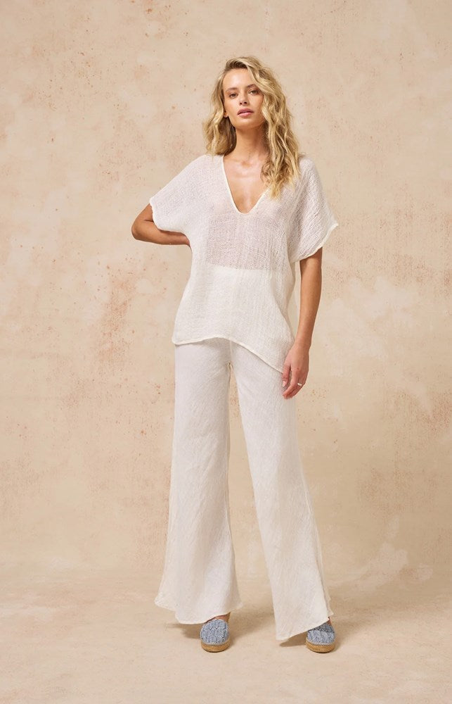 Estilo Emporio-Estilo Emporio Novo Flare Pant - Brasile Panna-Pants-st-barts-brisbane-goldcoast-cabarita-southport