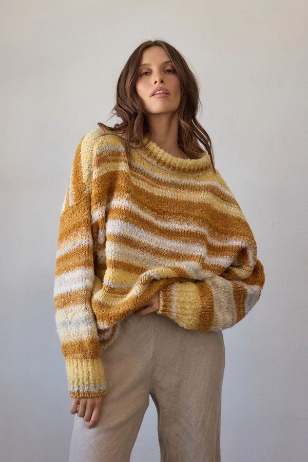 Estilo Emporio-Estilo Emporio Zephry Sweater - Marigold Multi-Sweater-st-barts-brisbane-goldcoast-cabarita-southport