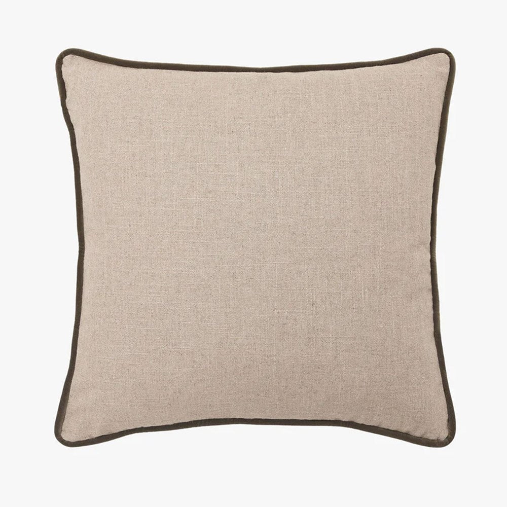 Etro Piped Velvet Cushion - Olive