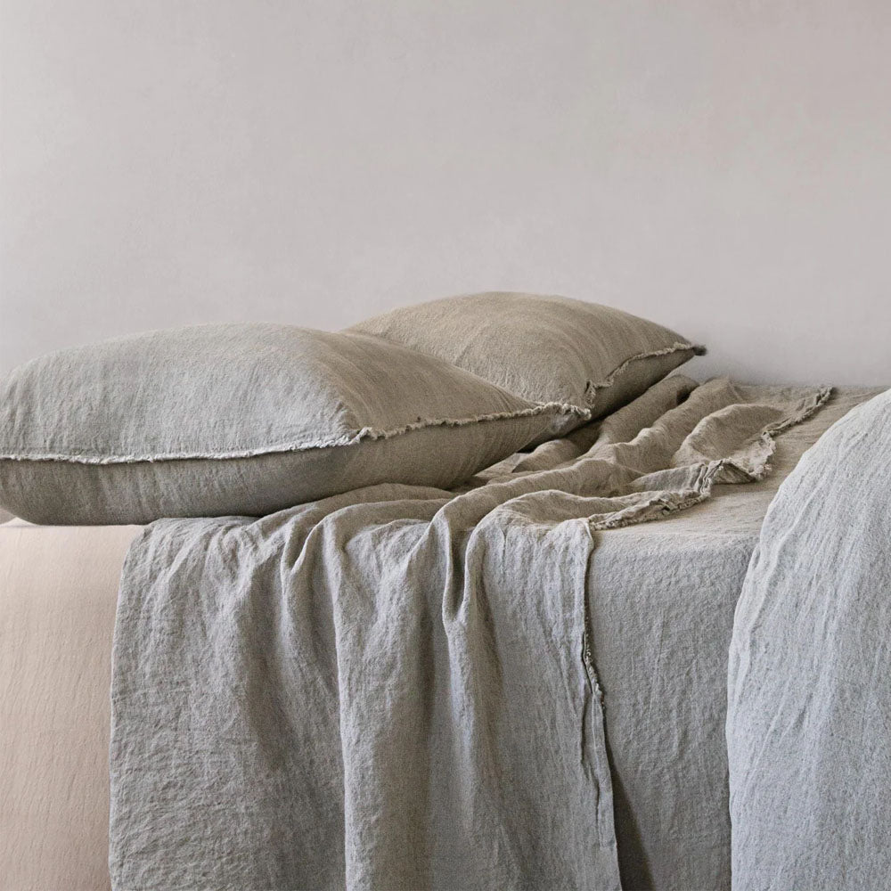 Flocca Linen Pillowcase - Argent