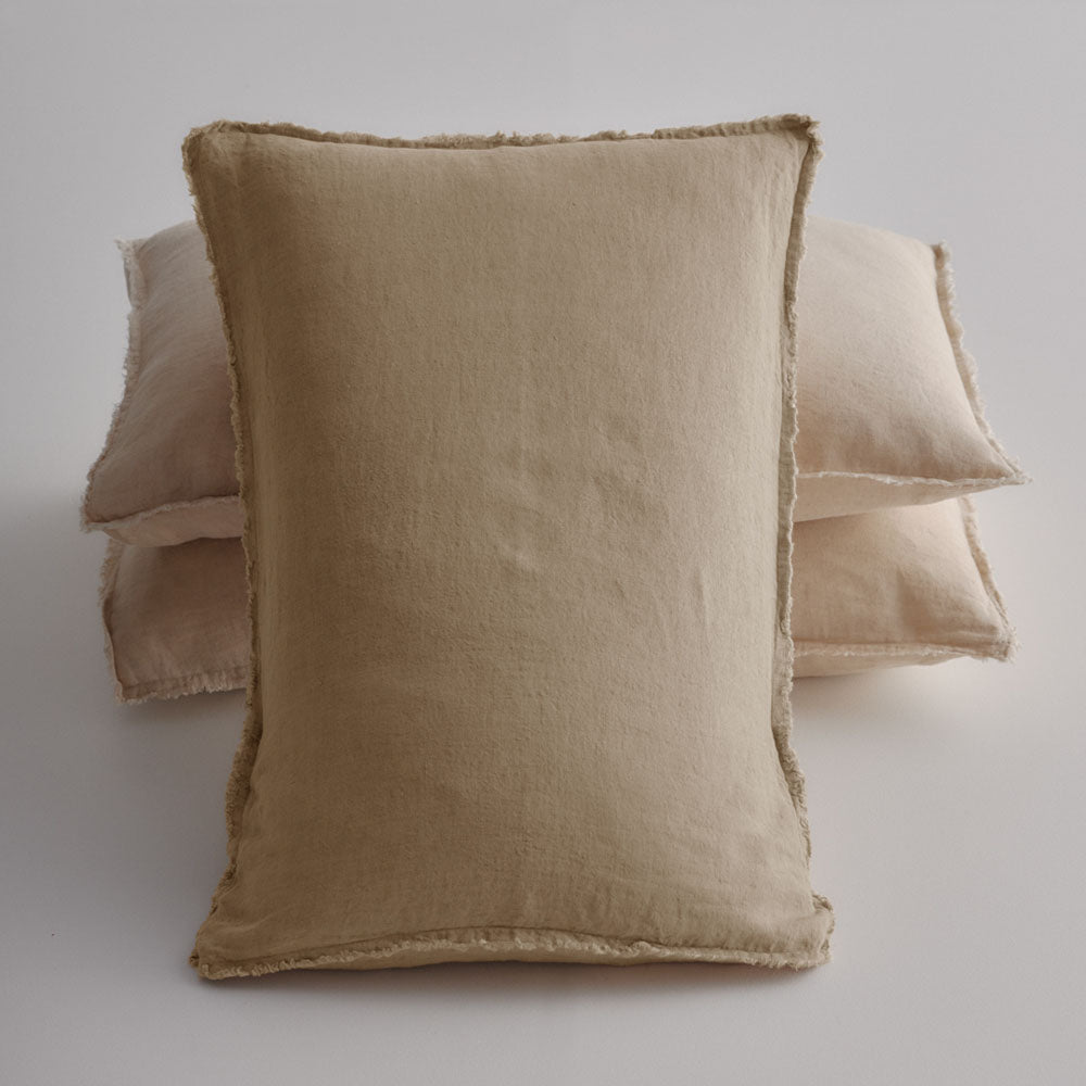 Flocca Linen Pillowcase - Carmel