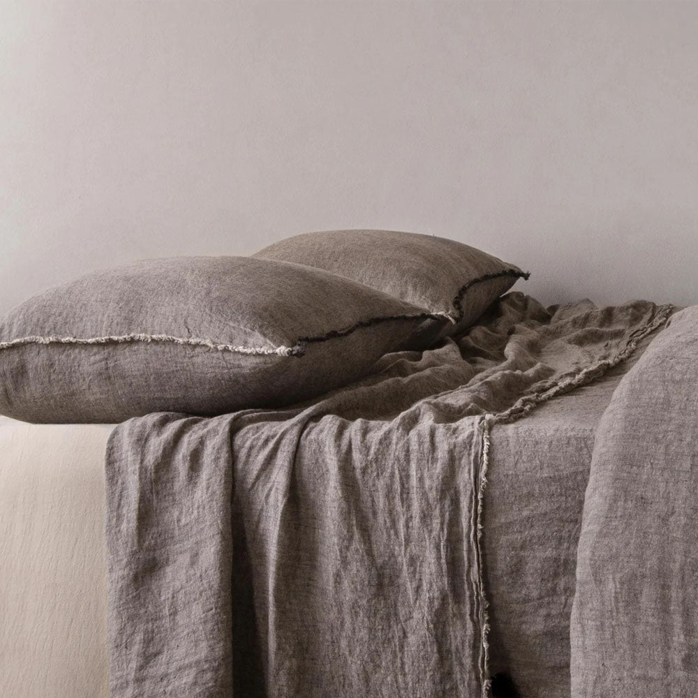 Flocca Linen Pillowcase - Nox