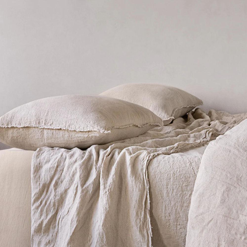 Flocca Linen Pillowcase - Sable