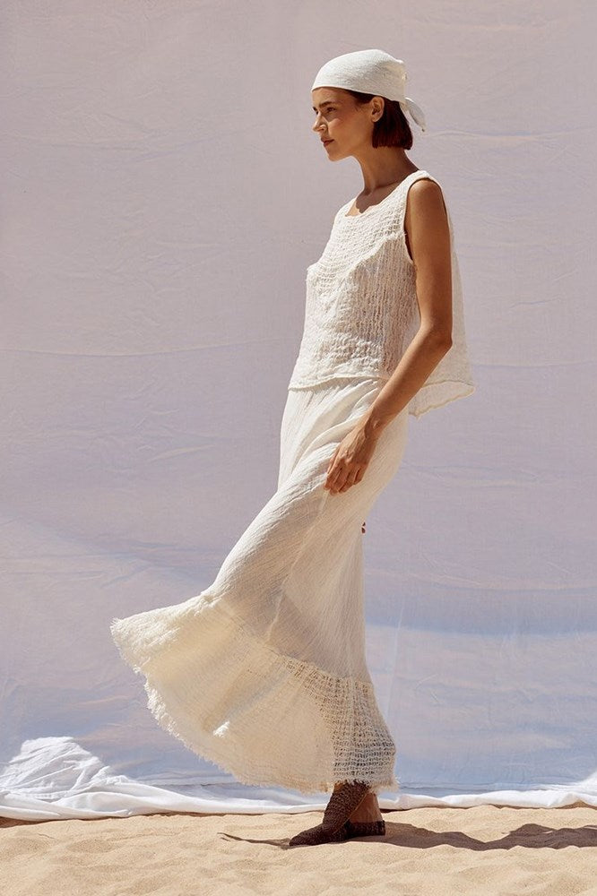 Estilo Emporio-Flunsa Skirt - Brasile Panna-Skirts-st-barts-brisbane-goldcoast-cabarita-southport