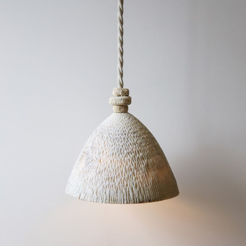 Fossil Coral Cone Hanging Pendant XL