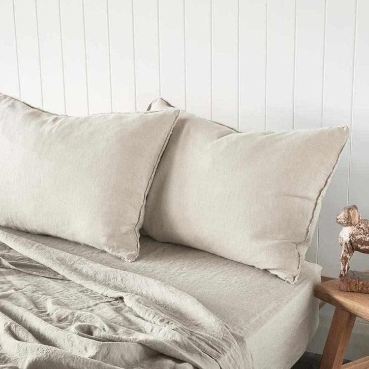 French Linen Pillowcase Set - Natural