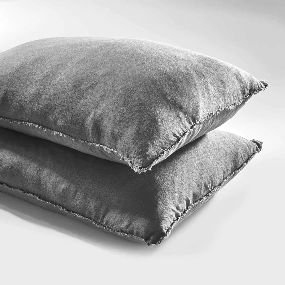 French Linen Pillowcase Set - Slate