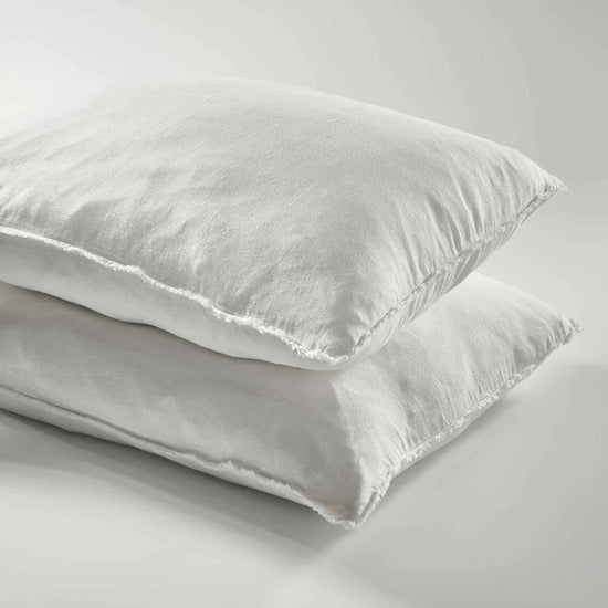 French Linen Pillowcase Set - White
