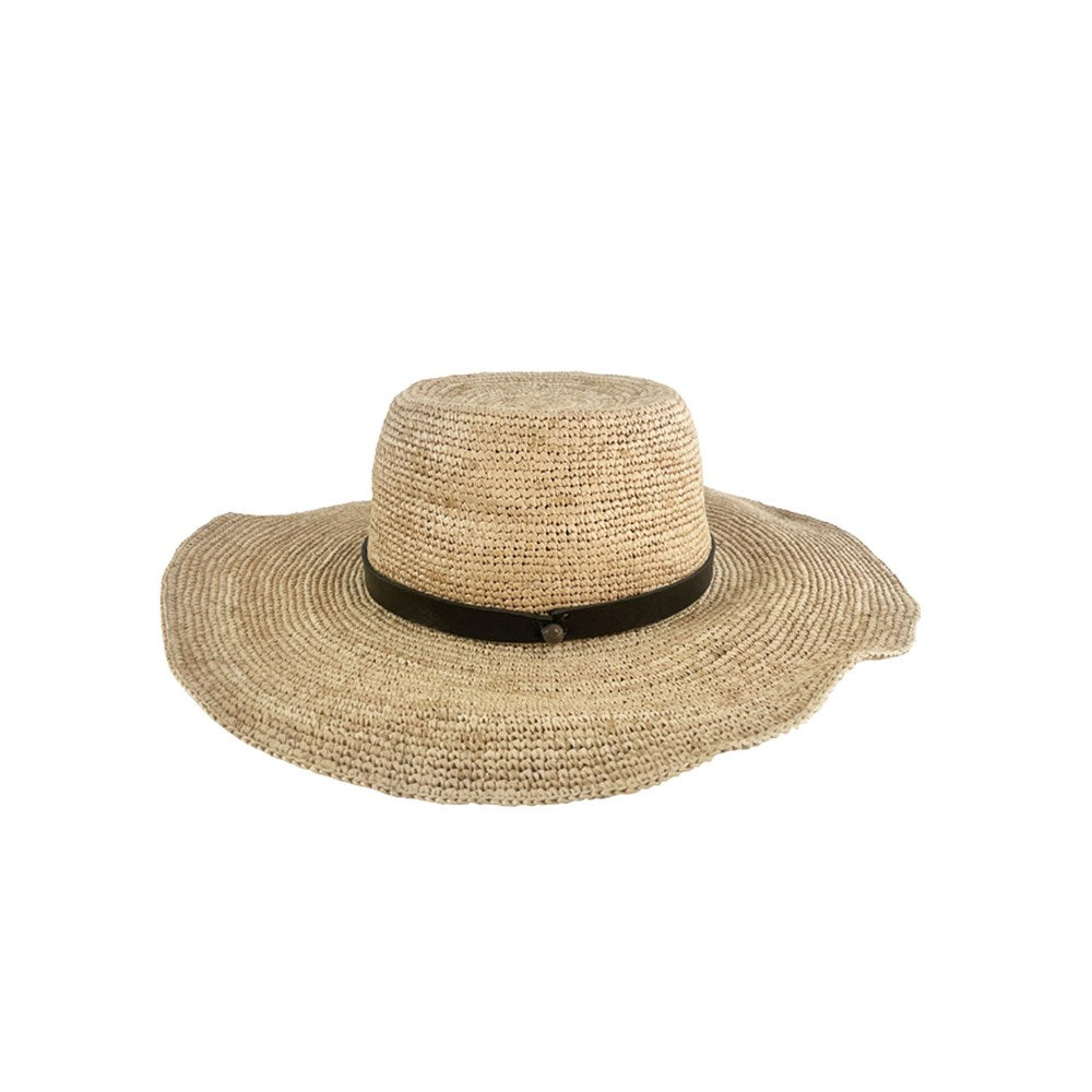 Gaston Hat - Natural/Black Leather