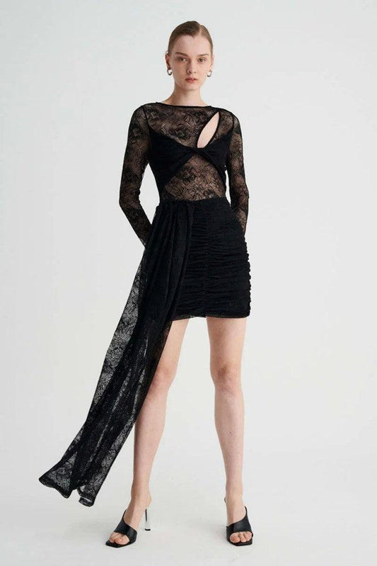 Gemini Long Sleeve Lace Bodysuit