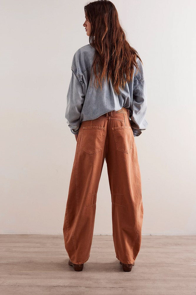 Good Luck Mid-Rise Barrel Jean - Ginger Root