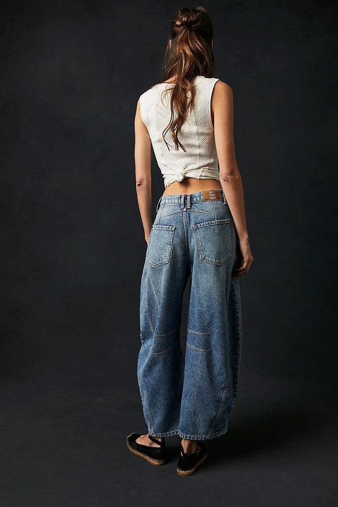 Good Luck Mid-Rise Barrel Jean - Ultra Light Beam