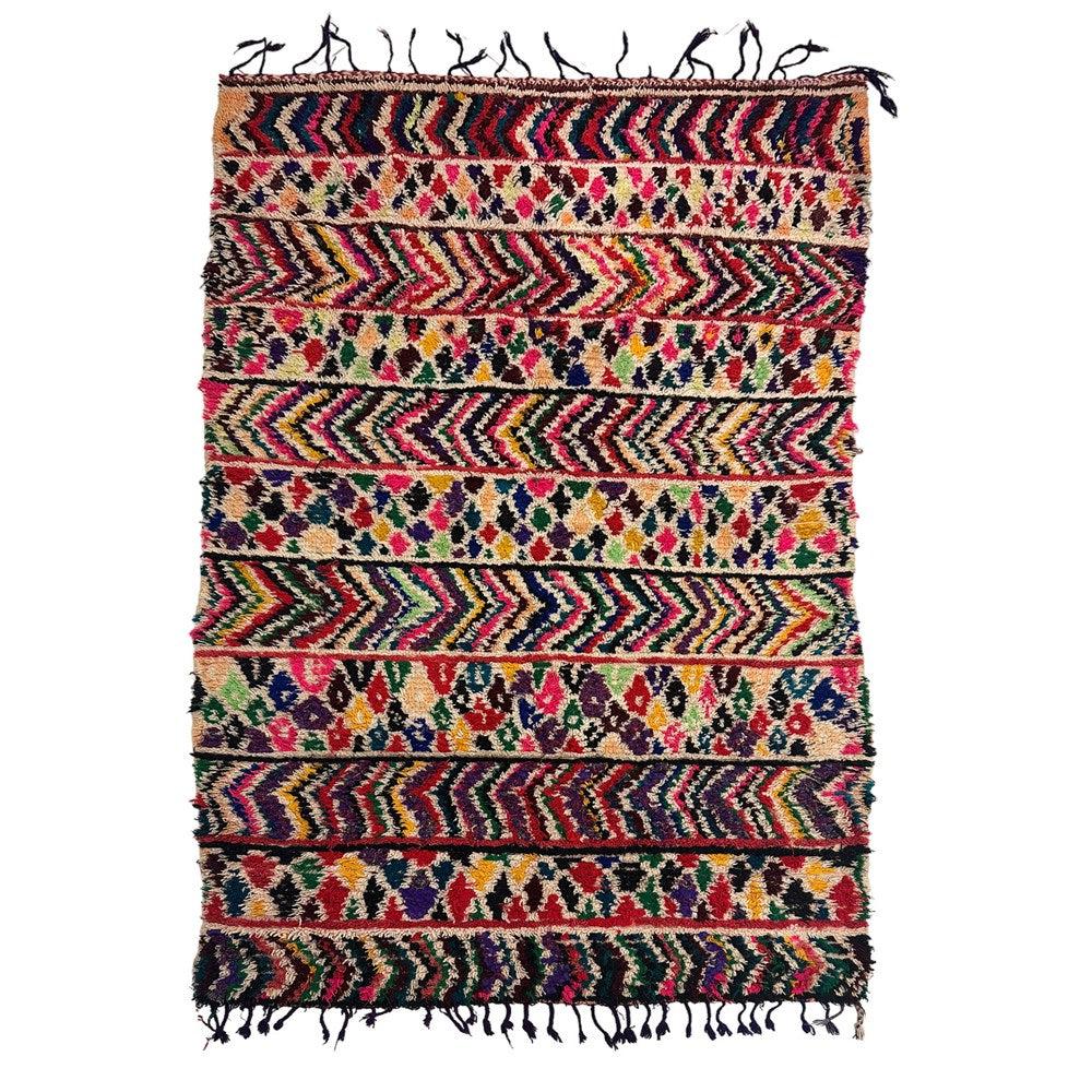 Multi Coloured Rag Hand Woven Multi Coloured Moroccan Rag Rug - 45