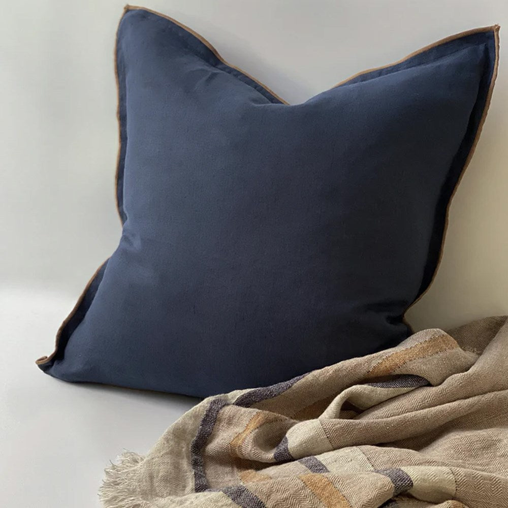 Harlow Linen Cushion - Navy