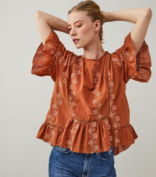 Helen Blouse - Rusty Taupe