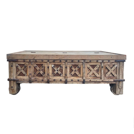 Indian Carved Trunk Coffee Table