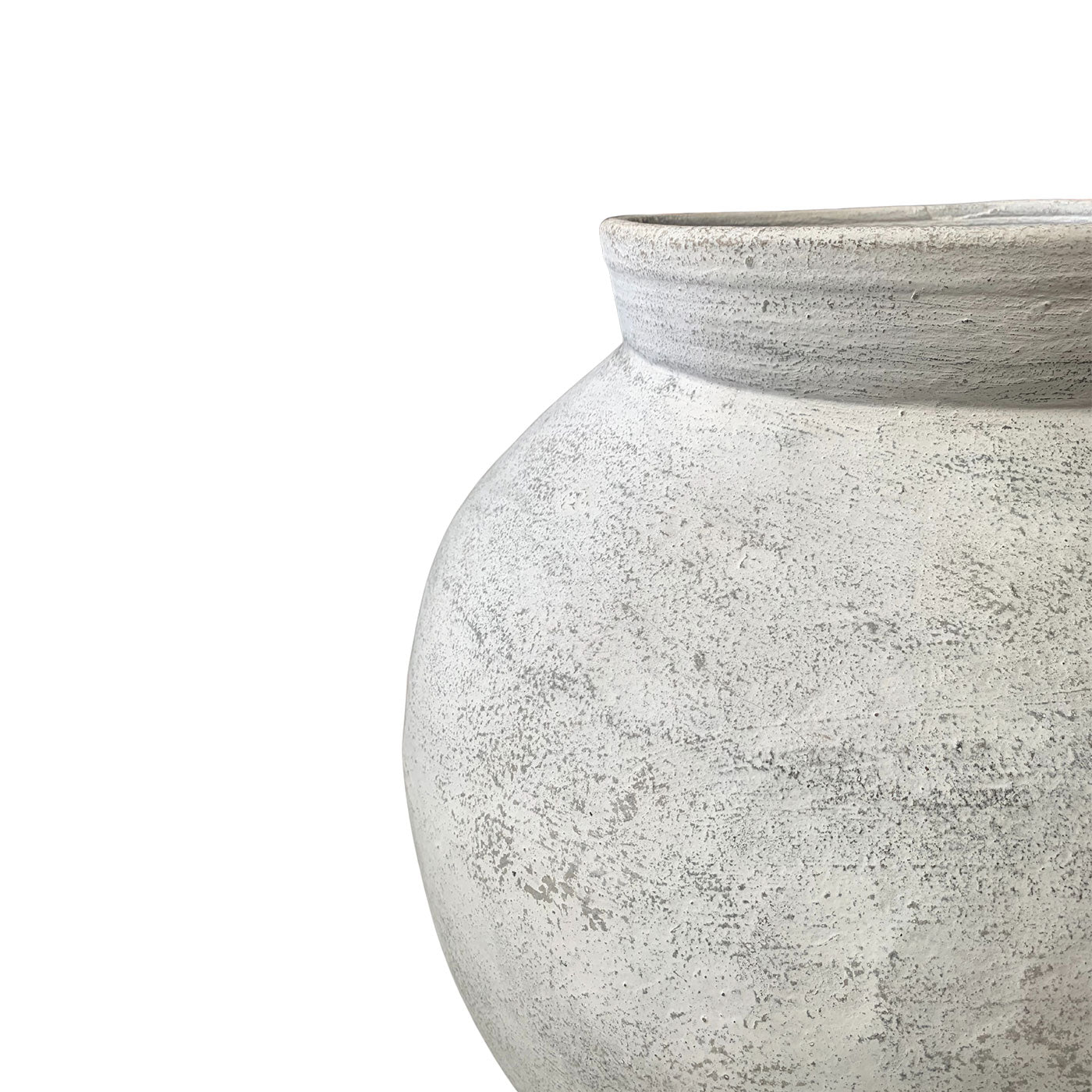 Java White Rustic Terracotta Pot-St Barts