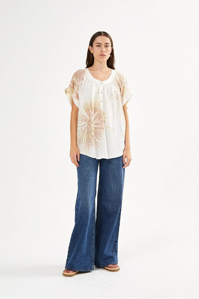 Jolin Cartwheel Blouse - Seashell Combo