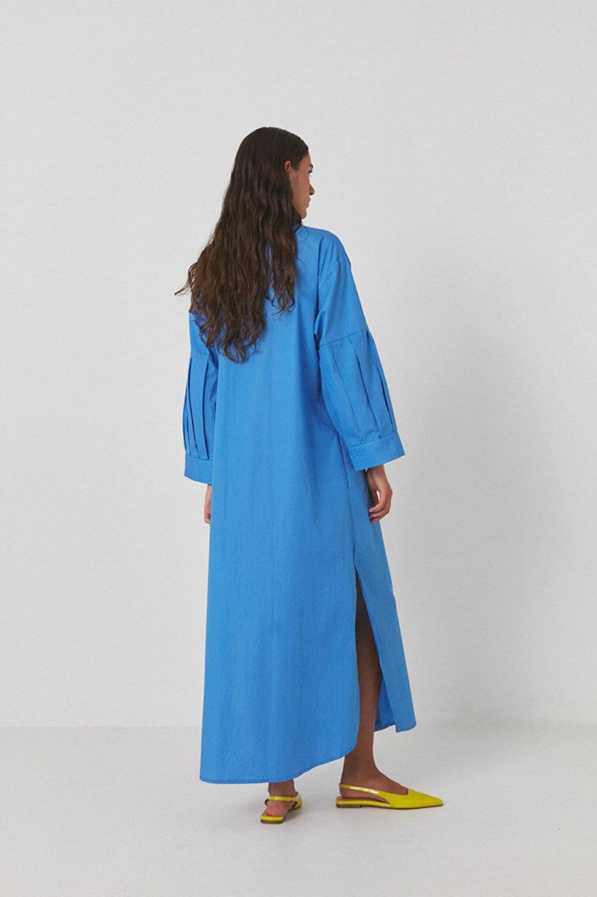 Joo Poplin Long Kaftan Blue Dress