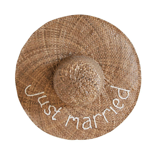 Just Married Straw Sun Hat