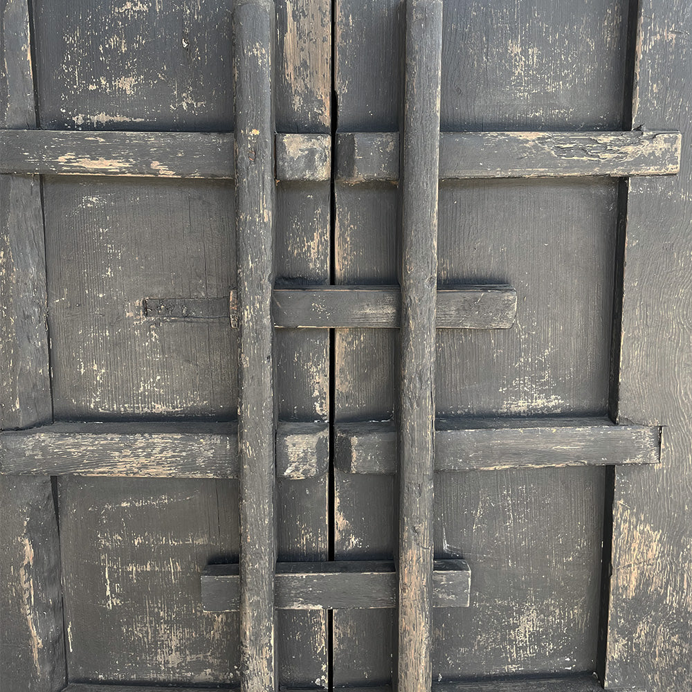 Kabo Tall Distressed Black Elm Cabinet