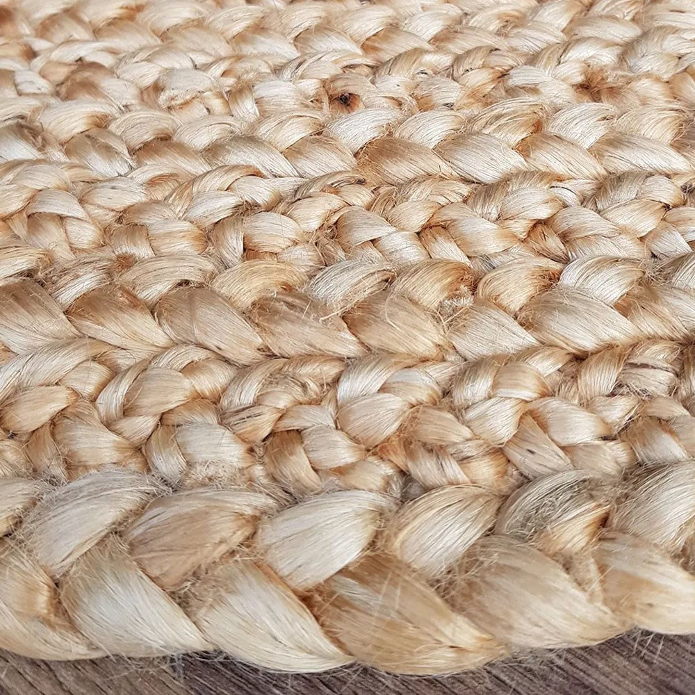 Kerala Braided Round Rug - Beach Sand