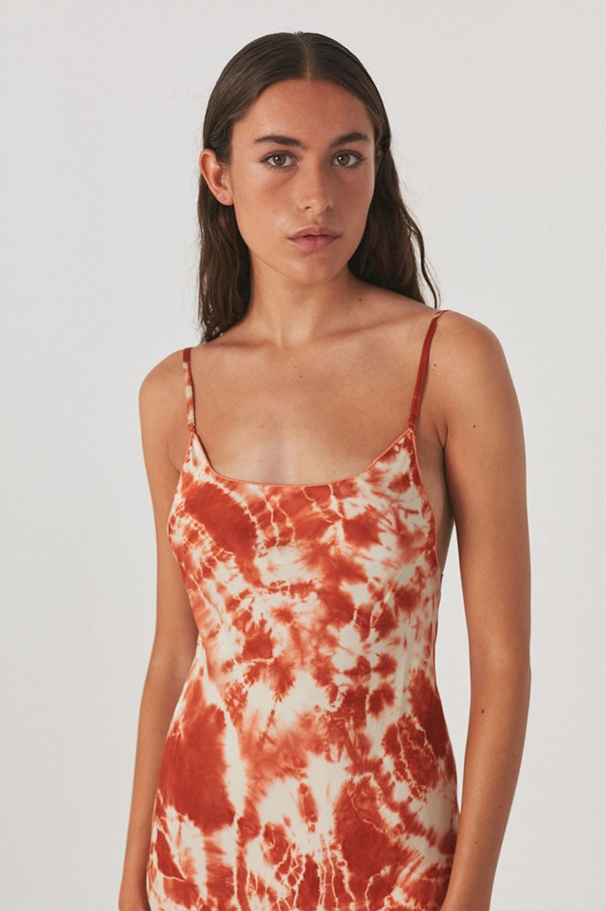 Keyla Cosmo Bias Tangerine Dress